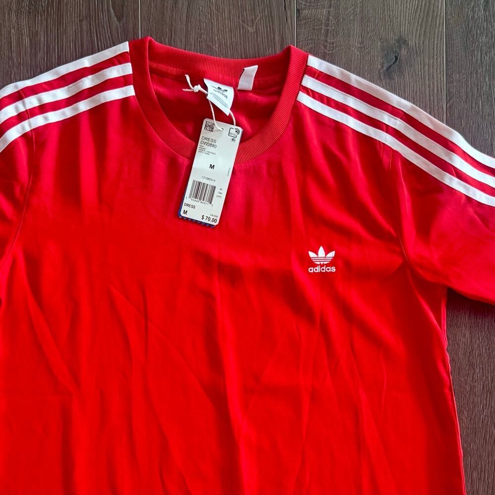 Adidas Sporty Dress Flounce Hem Coquette Red Long sleeves Small/Medium 2018 NEW - Picture 9 of 13